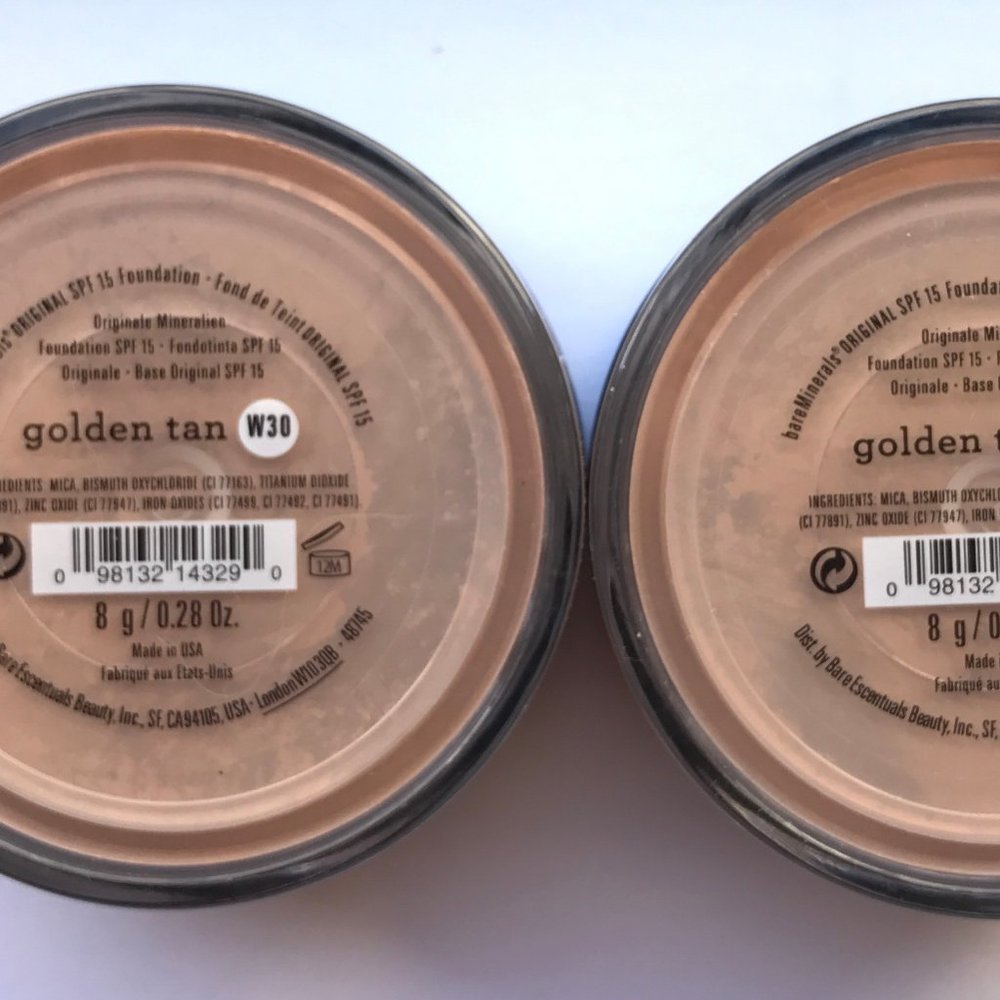 #NWT bareMinerals SPF15 Original Foundation Golden Tan W30 8g/0.28oz  Lot of 2